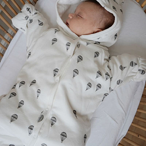 Комбинезон для новорожденных базовый с капюшоном Konges Slojd "Parachute", серый